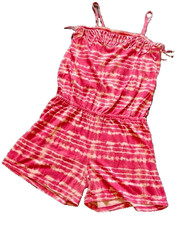 Girls' The Children's Place Tie-Dye Pink Romper W/ Fringe Size L 10/12 H4.196