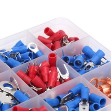 300Pcs Round Pre Insulated Cold Pressed Terminals Wire Terminal Connector♫