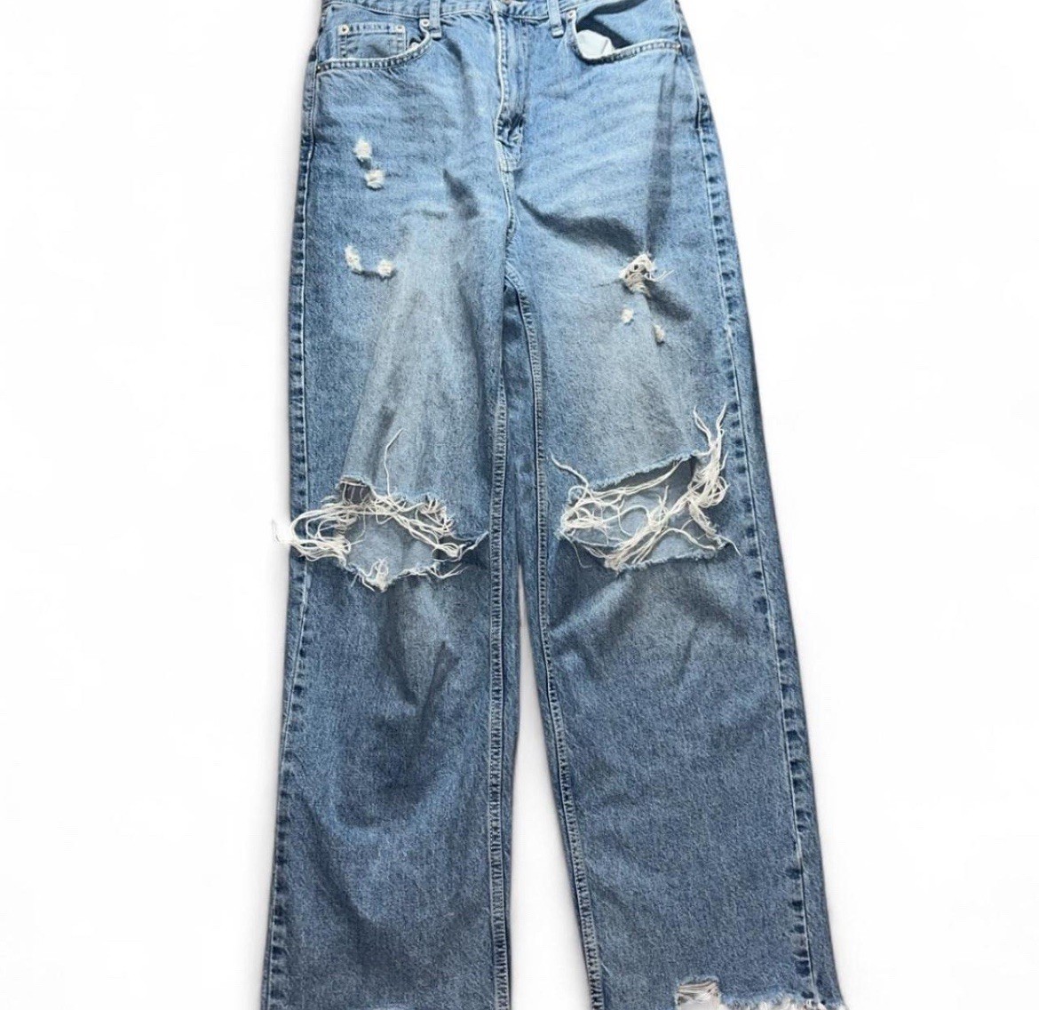 Urban Outfitters BDG Distressed Wide-Leg Jeans 29 High Waist Baggy Ripped Denim