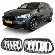 NIEREN GRILL ZIERGITTER PASSEND FÜR BMW X2 F39 DOPPELSTEG GLÄZEND SCHWARZ