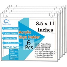 PecMuikee 8.5x11 Horizontal Acrylic Sign Holder Wall Mount Display Frame