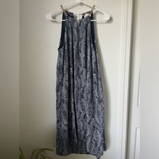 Michael Kors Chain Neck Halter Dress, Palm Print M