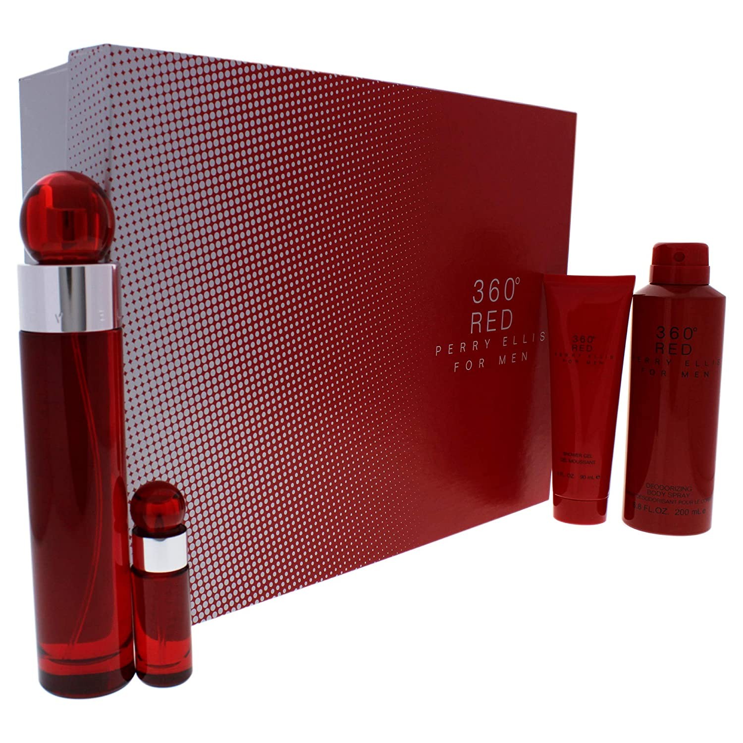 Perry Ellis Men's 360 Degrees Red for Men 4pcs EDT Gift Set Fragrances