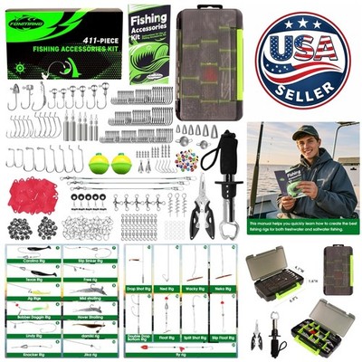 411-Piece  Fishing Lures Kit with Tackle Box - Ultimate Angler's Choice