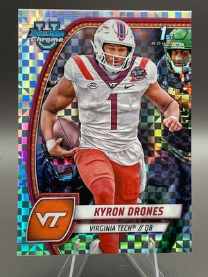 KYRON DRONES #119 1st Bowman X-Fractor 2024 Topps Bowman U VIRGINIA TECH HOKIES