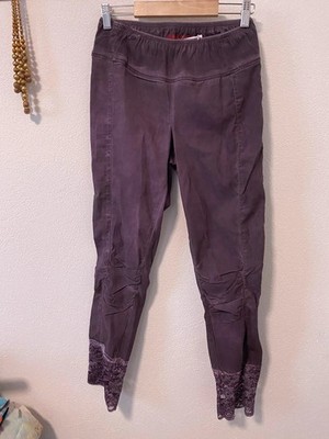 Tredy jeggings purple lace size 38 ruched knee dp25 new with tags woman's