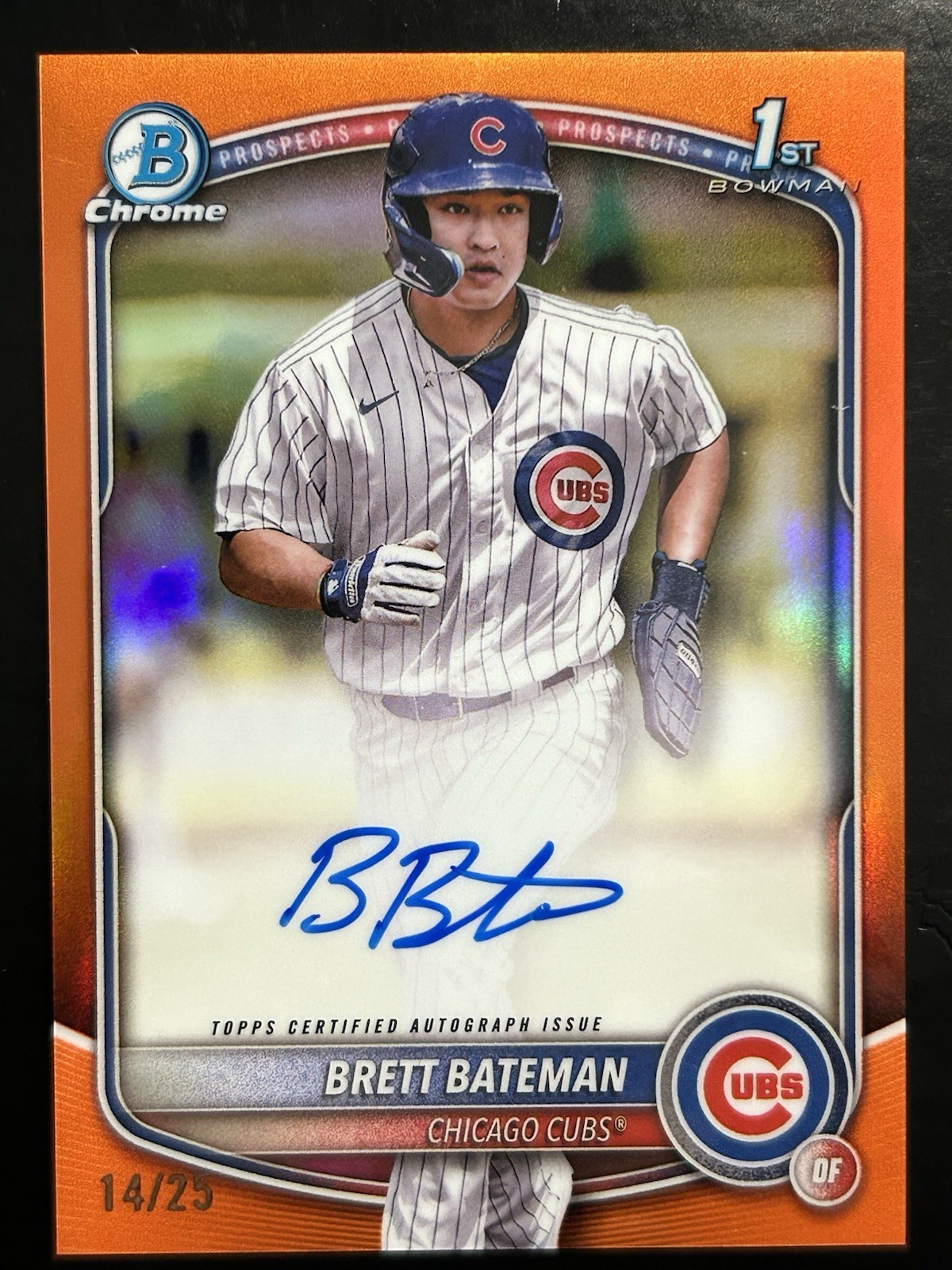 Brett Bateman 2025 Bowman Chrome 1st Bowman True Orange 14/25 Auto