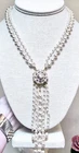 LOVELY Vintage Miriam Haskell Faux Pearl, Gold Filigree Two-Strand Necklace