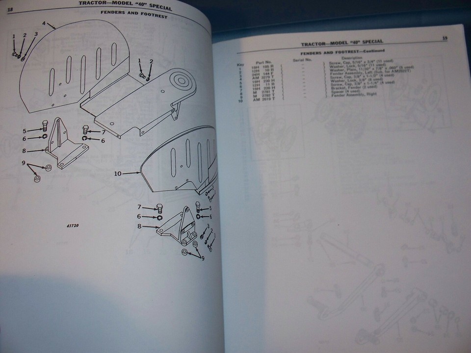 John Deere Model "40" Special Tractor Reprint Parts Catalog PC462 eBay