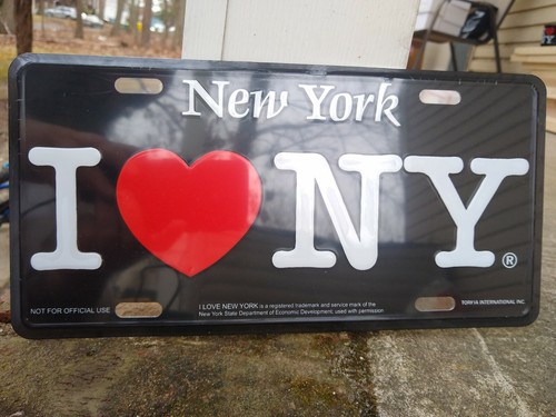 I heart love ny nueva york matrícula recuerdo metal negro rojo - Imagen 3 de 3