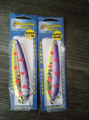 Moonshine 4 1/2'' Magnum Half Moon Silver Series Trolling Spoons JJ Mac USA