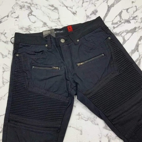 Men's Makobi Jet Black Zip Denim Shorts NWT - Picture 3 of 4