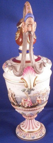 Antique Ginori Doccia Porcelain Capodimonte Relief Scene Pitcher Jug Porzellan - Picture 8 of 11