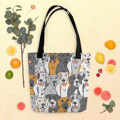 Great Dane Dog Retro Tote Shopping Library Bag Pool Tote Gift - Picture 14 of 18