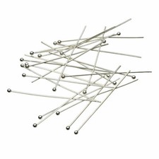 Sterling Silver 24 GA 0.5mm thick Ball Head Pins ITALY