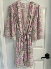 Oscar de La Renta Robe Womens Extra Small Pink Label Belted Floral