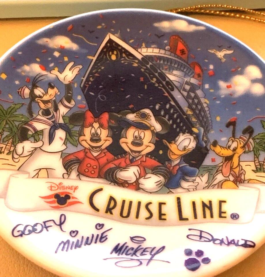 Disney Cruise Line Plate 3" Goofy Minnie, Mickey, Donald, Pluto Ceramic Ornament - Image 2 of 3