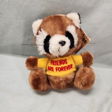 Vintage Russ Luv Pets Racoon Friends Are Forever Yellow T-shirt Plush 7" NWT