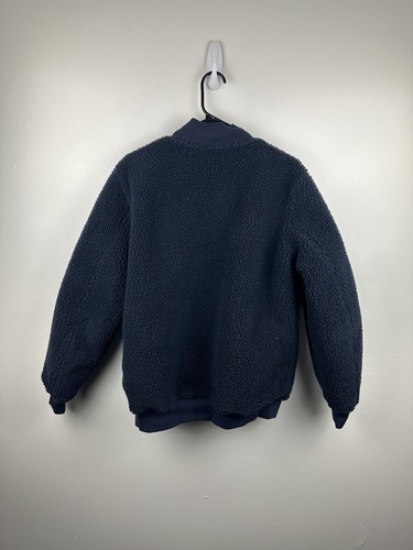 Levi’s Reversible Bomber Fleece Navy Blue Jacket Size Medium - Picture 4 of 6