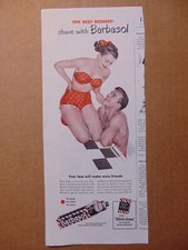 1948 Barbasol Shave- Your Face makes More Friends- Bikini Girl art print ad