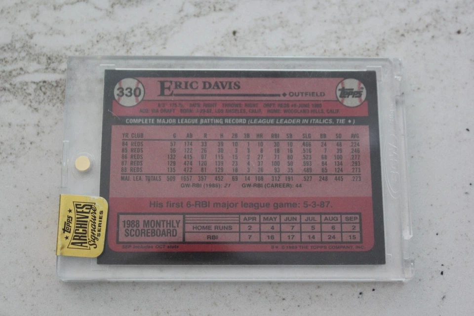 Lot of 2 2015 Topps Archives 1989 ERIC DAVIS Signature Series Auto 06 & 24/27 - Image 4 of 4