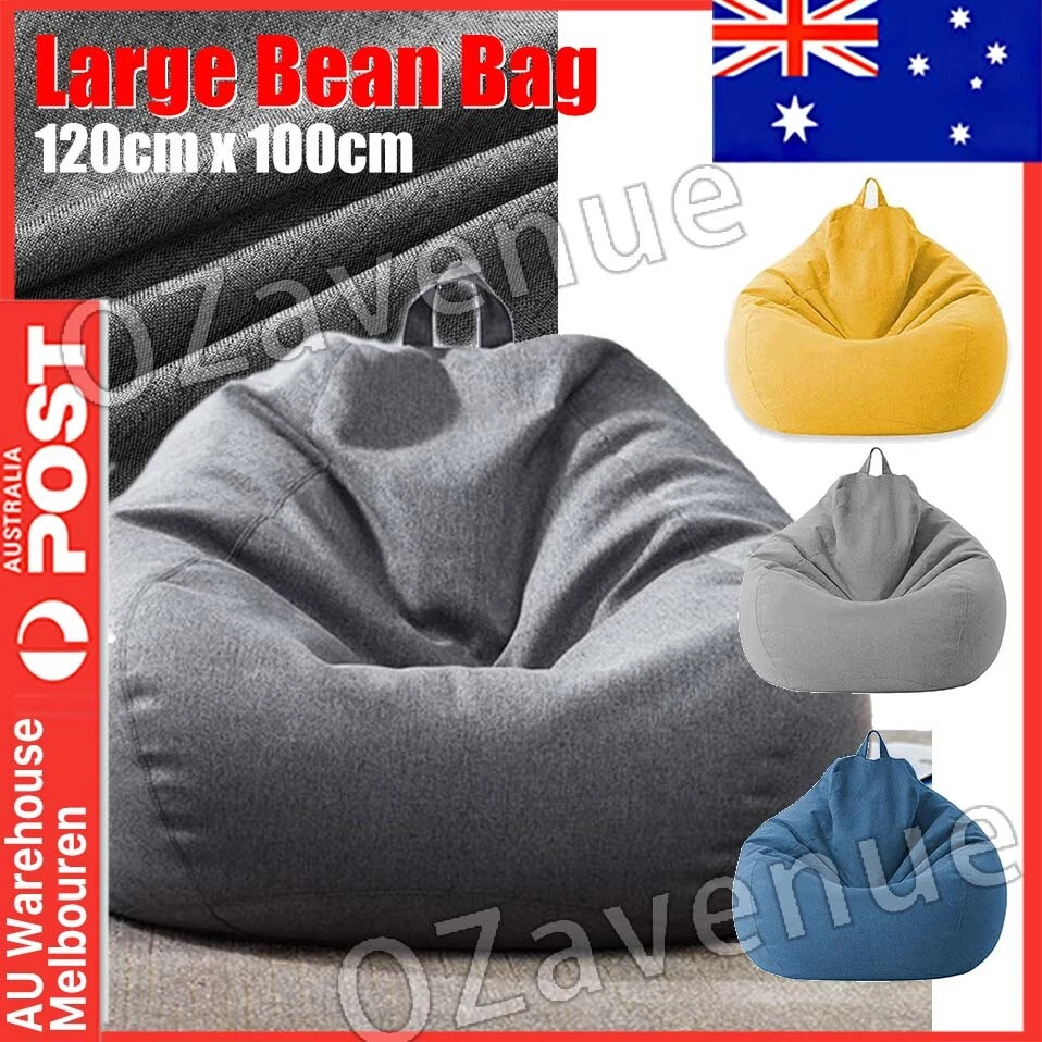 100x120cm Bean Bag Chairs Couch Sofa Cover Indoor/Outdoor Lazy Lounger For  Adult