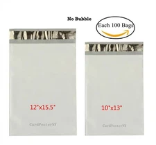200 Each 100 10x13 12x15.5 Poly Mailers Shipping Envelope Self Sealing Bags 2Mil