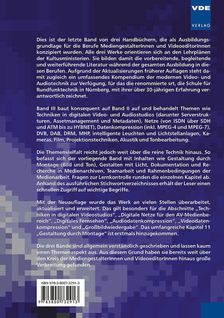 Thumbnail - Ausbildungshandbuch Audiovisuelle Medienberufe Bd.iii | 2010 | Deutsch