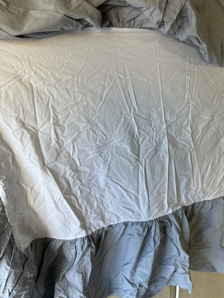 Restoration Hardware Baby & Child Gray Crib Bedskirt Decoration - Image 3 of 4