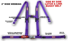 OFF ROAD SIDE BY SIDE 2" SEAT BELT HARNESS RACING 4 POINT LATCH PURPLE