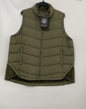 Bernardo Roundabout High-low Puffer Vest, Green, Size +