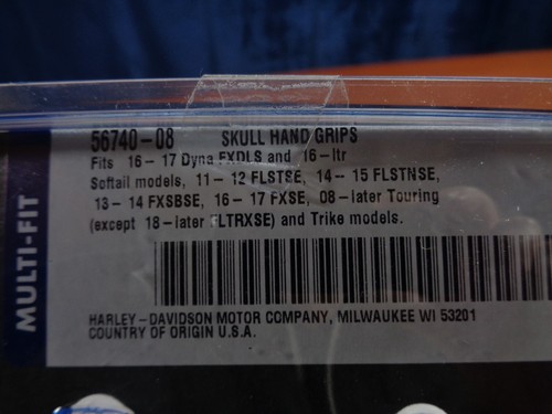 GENUINE HARLEY DAVIDSON, MULTI-FIT, WILLIE G, SKULL HANDGRIPS - Picture 16 of 18
