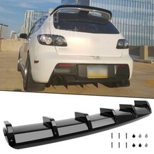 For Mazda 3 Mazdaspeed 6 Glossy Rear Bumper Diffuser Lip Spoiler Splitter Wing