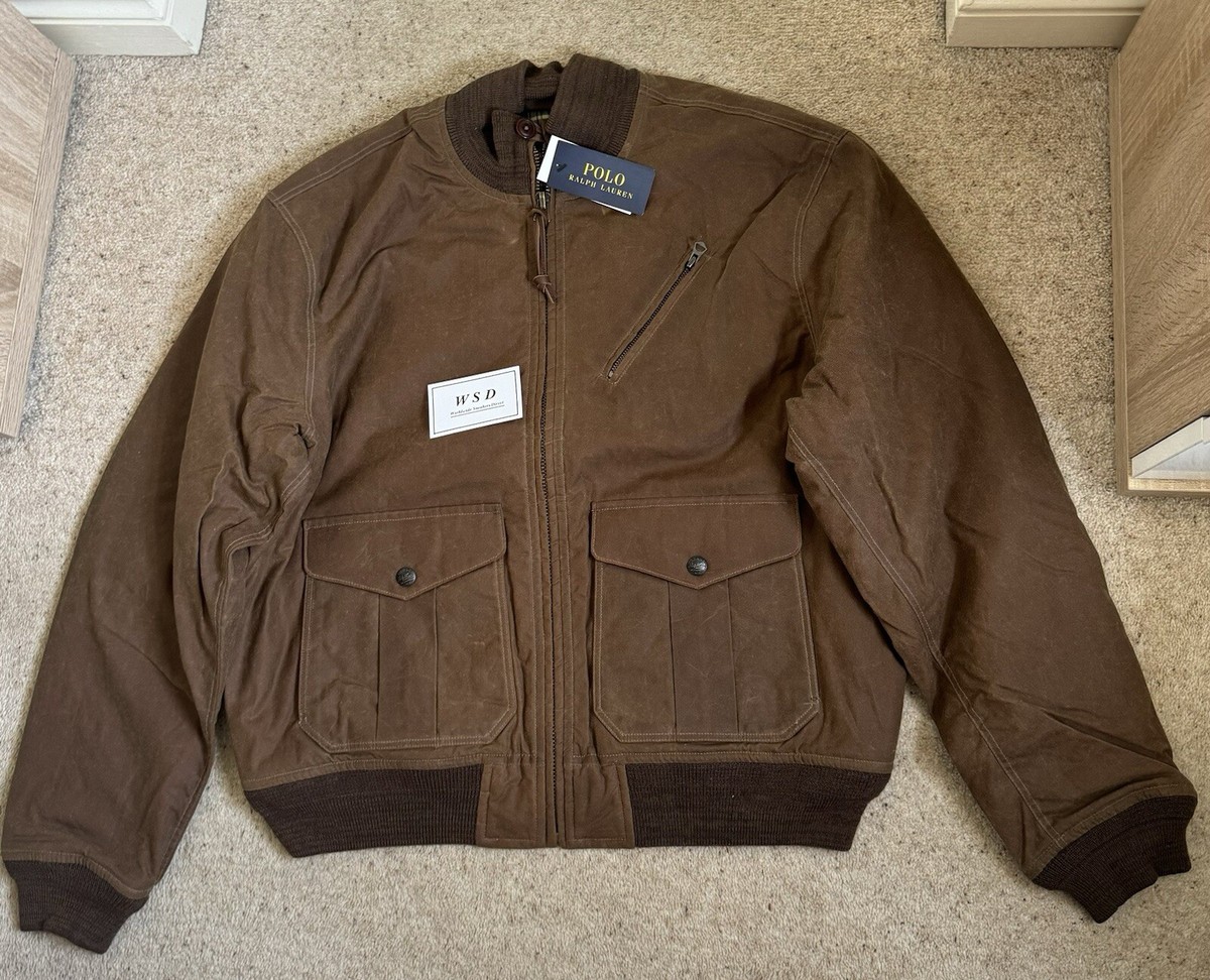 POLO RALPH LAUREN ELMSWORTH OIL CLOTH WAX JACKET, MEDIUM, NEW
