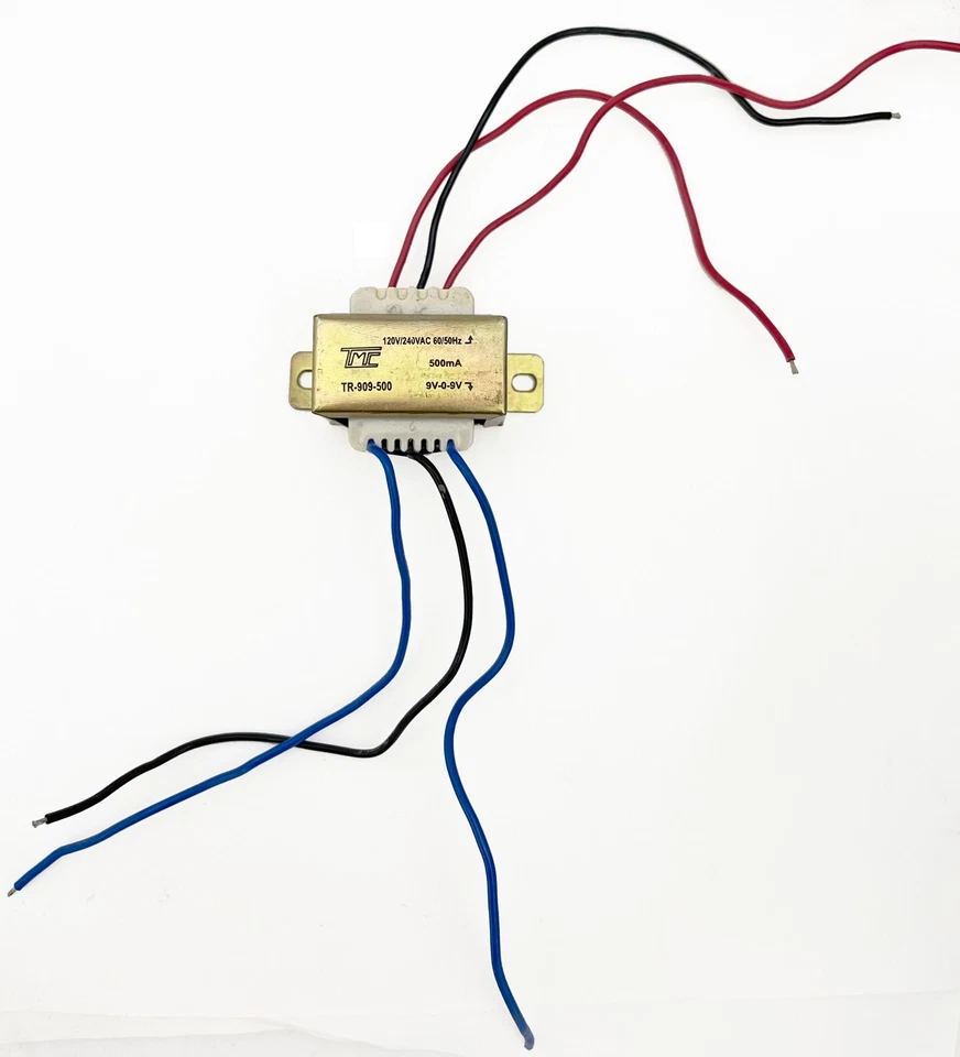 Transformer Center Tap 110/220VAC to 18V AC 9V-0-9V AC, 500mA (0.5A), TMC USA - Image 3 of 4