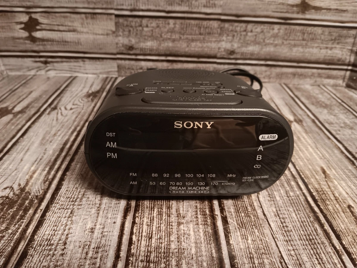Sony Dream Machine ICF C318 AM FM Dual Alarm Clock Radio Auto Time