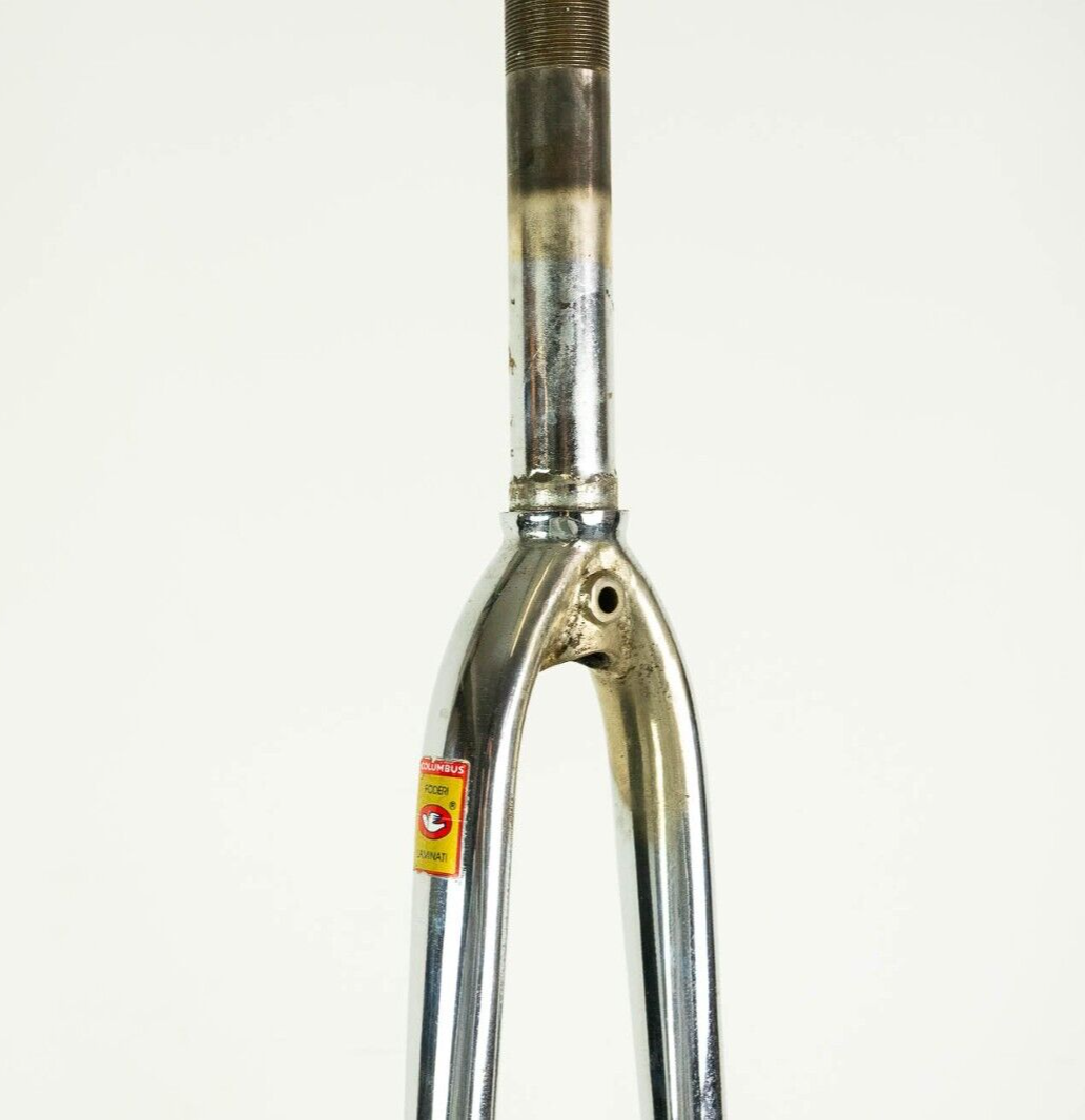 COLUMBUS STEEL 1" VINTAGE ROAD BIKE FORK 700C 28" UNICROWN THREADED chrome 90s eBay