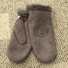 UGG Winter Mittens Sheepskin Heritage Logo Grey Twinface 155 Women's L/XL