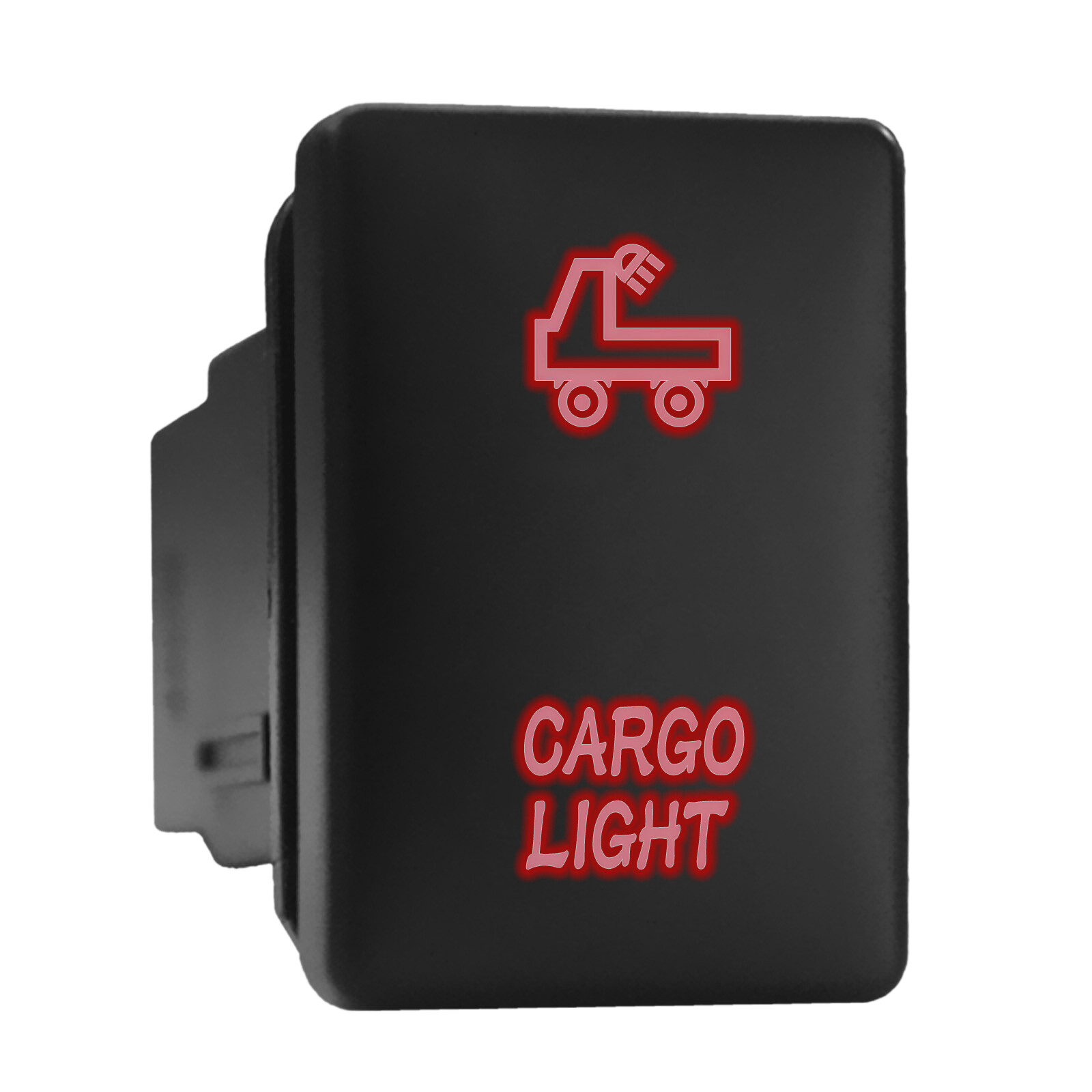 Red Backlit Cargo Light Push Switch for Toyota 1.28x0.87in