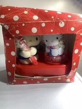 Hello Kitty Brushing Pal Toothbrush  Cup Set. New in Box with wear. 1976     