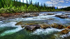 Landscape river water nature trees Custom Gaming Mat Desk