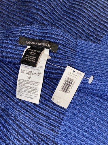 NEW BANANA REPUBLIC Mens Blue Cotton Rayon Nylon Scarf NWT - Picture 2 of 3