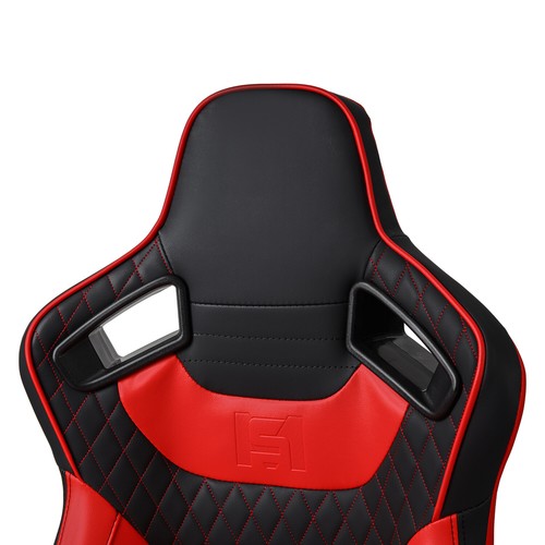Asientos deportivos de carreras de cuero PVC reclinables laterales negros + rojos universales principales 2 piezas - Imagen 6 de 9