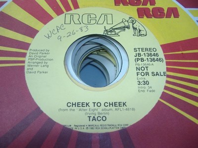 Rock Promo 45 TACO  Cheek to Cheek on RCA (Promo)
