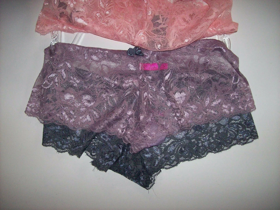 Hotkiss Tanga Lencería Panty Íntimo Selecto Para Mujer Talla Encaje Lazo Negro Verde azulado Nuevo con Etiquetas Foto 3 de 4