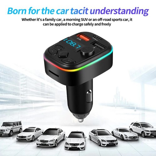 Car B-T 5.0 FM Transmitter Cigarette Lighter Adapter PD 20W Type-C Charger - 第 3/18 張圖片