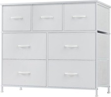 7 Drawers Metal Frame Dresser for Bedroom Clothes Drawer Fabric Closet Organizer