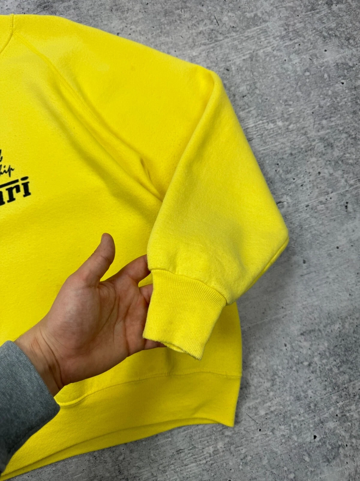 BURBERRY Felpa Vintage Jerzees 762 Russel Co Ferrari Grande Logo Giallo Invecchiato L