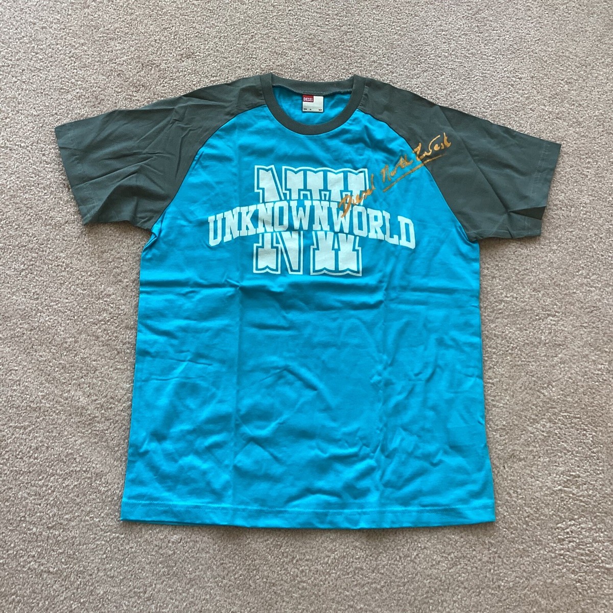 DIESEL BIGGER BOYS XL SHORT SLEEVED T SHIRT, COTTON, UNKNOWN WORLD 