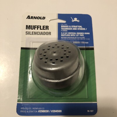 New Arnold Muffler M-107 For 3/4 HP Vertical Engine w/ 1/2'' Pipe